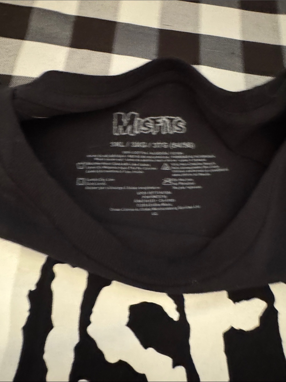 Misfits Black Graphic Tee with White Skull Logo - Picture 2 of 4